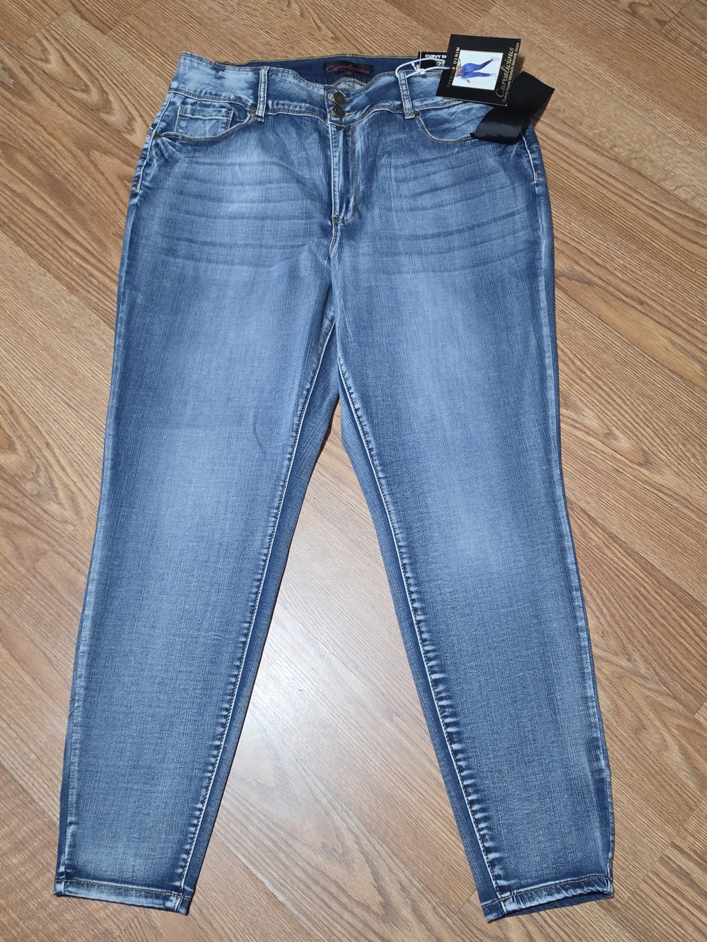 CURVALICIOUS Hyper Stretch Mid-Rise Skinny Jeggings with Faded Detail